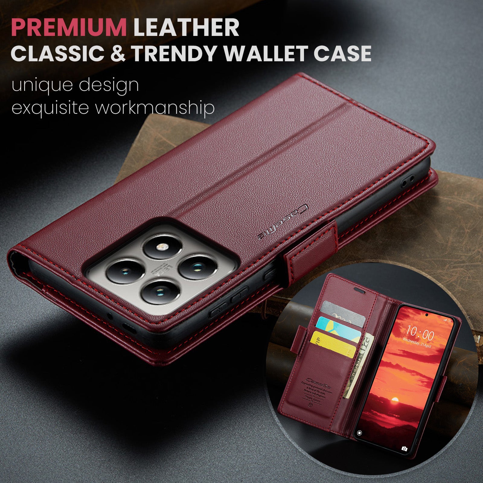 Xiaomi 14T Retro PU Leather Wallet Case