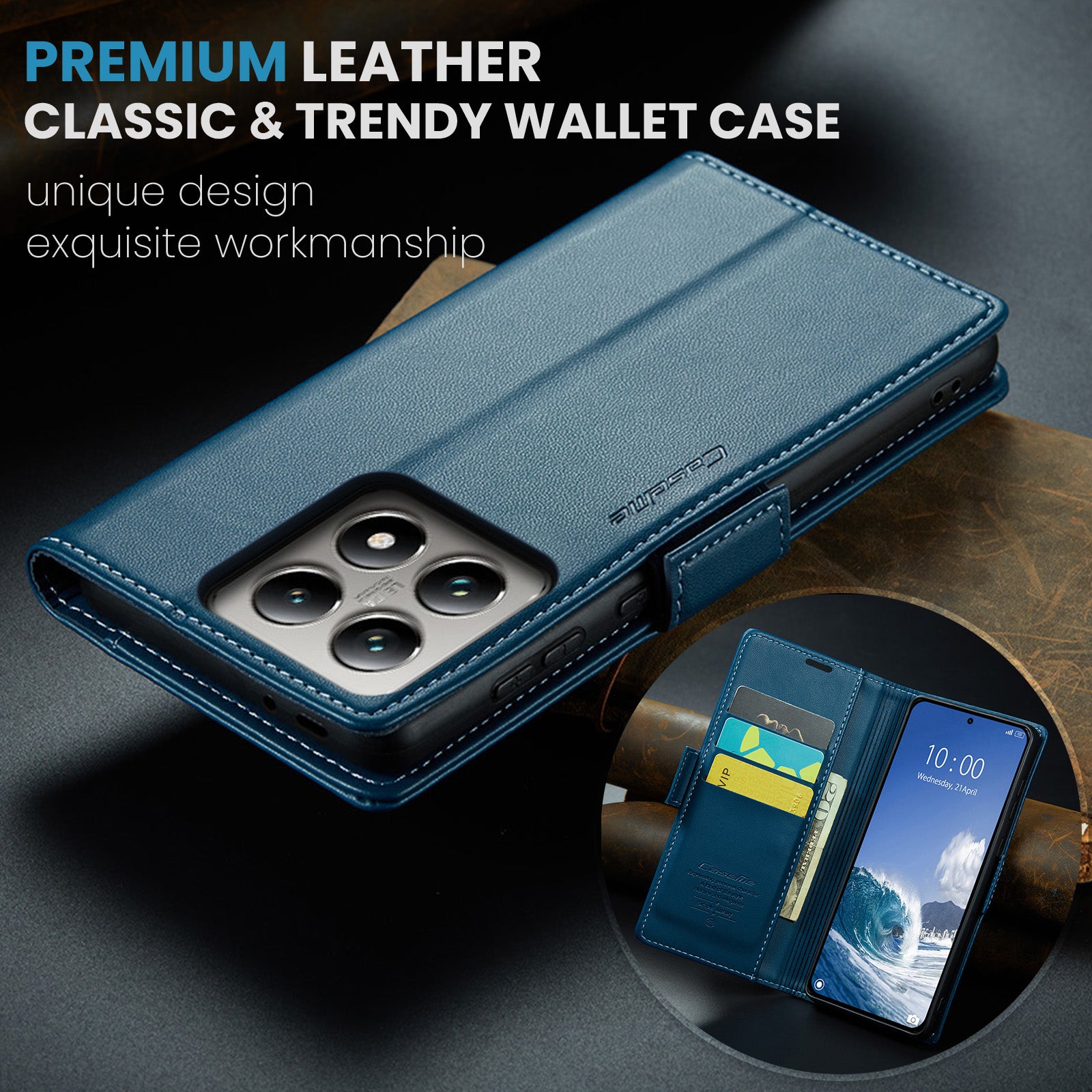 Xiaomi 14T Retro PU Leather Wallet Case