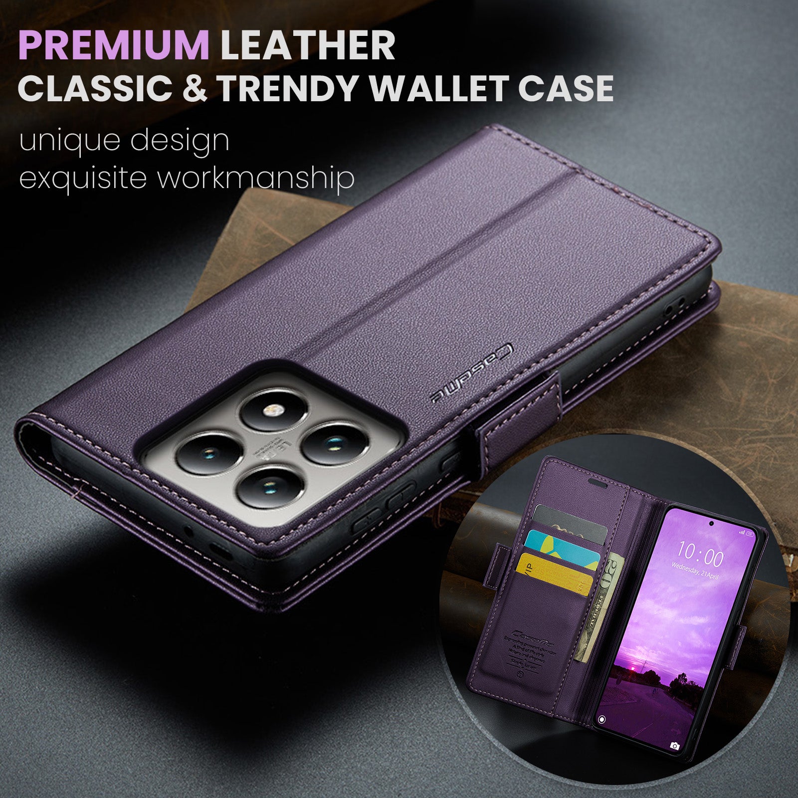 Xiaomi 14T Retro PU Leather Wallet Case