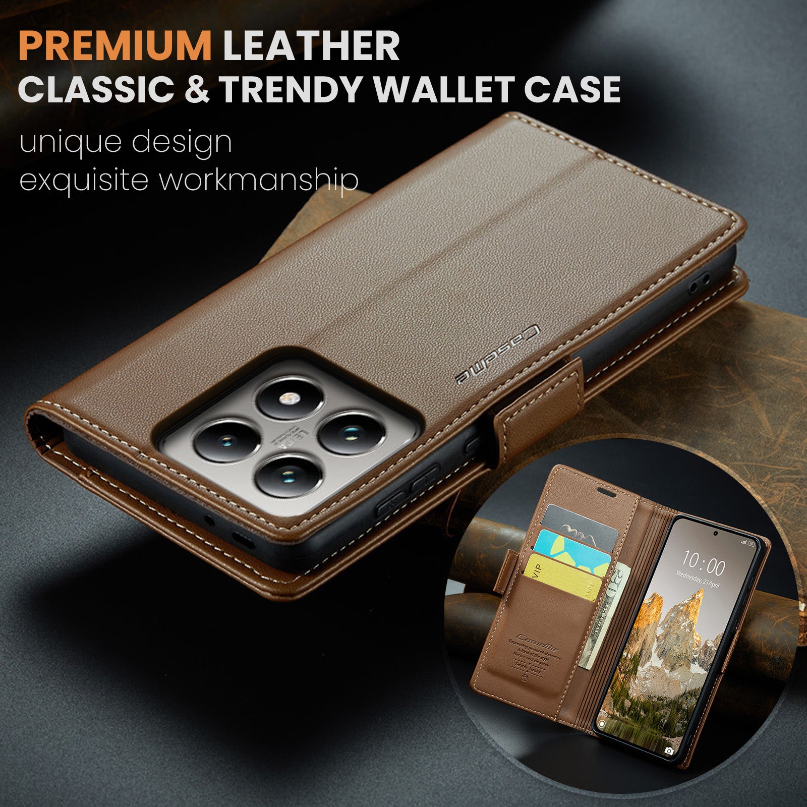 Xiaomi 14T Retro PU Leather Wallet Case