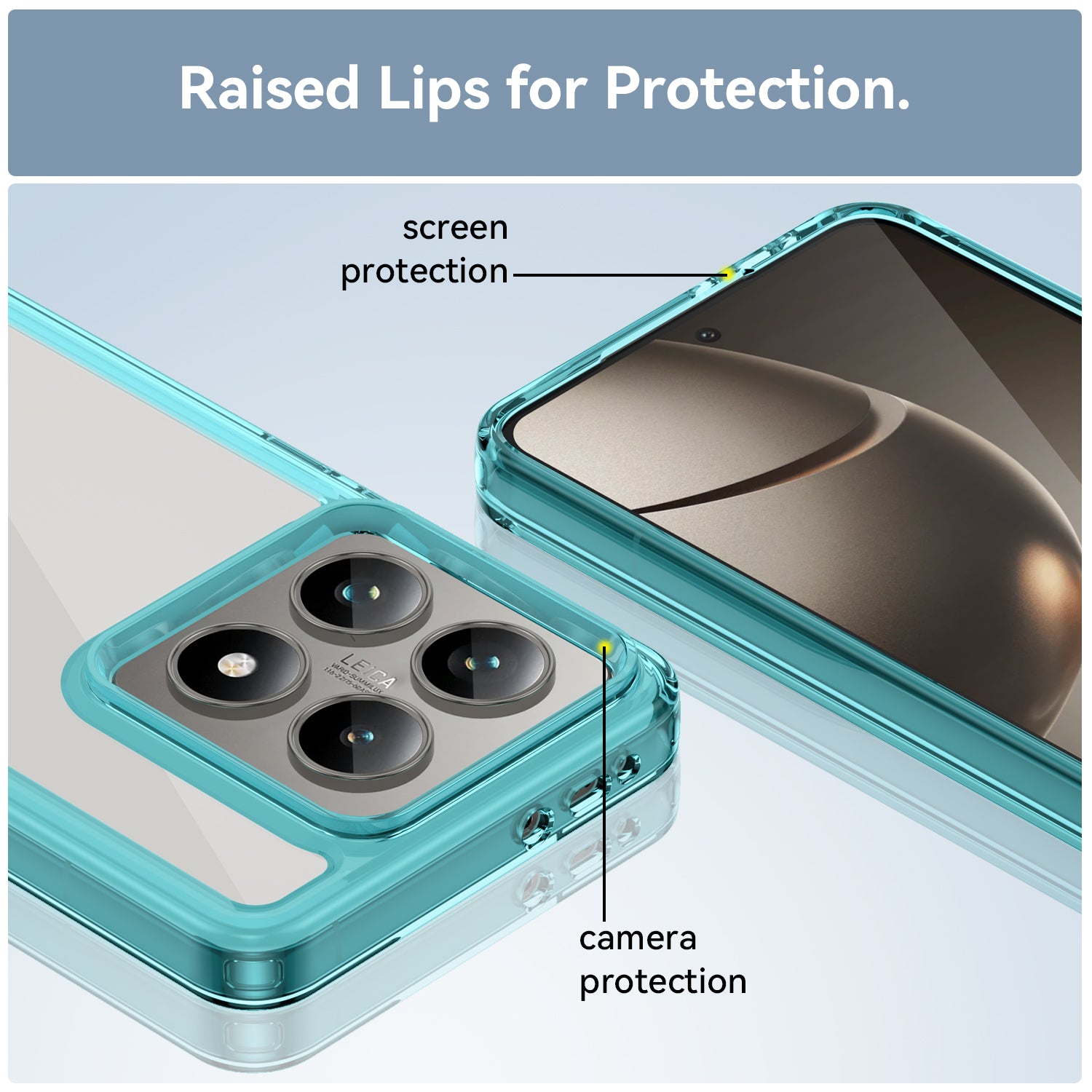 Xiaomi 14T Pro Soft TPU Bumper Case (Clear Blue)