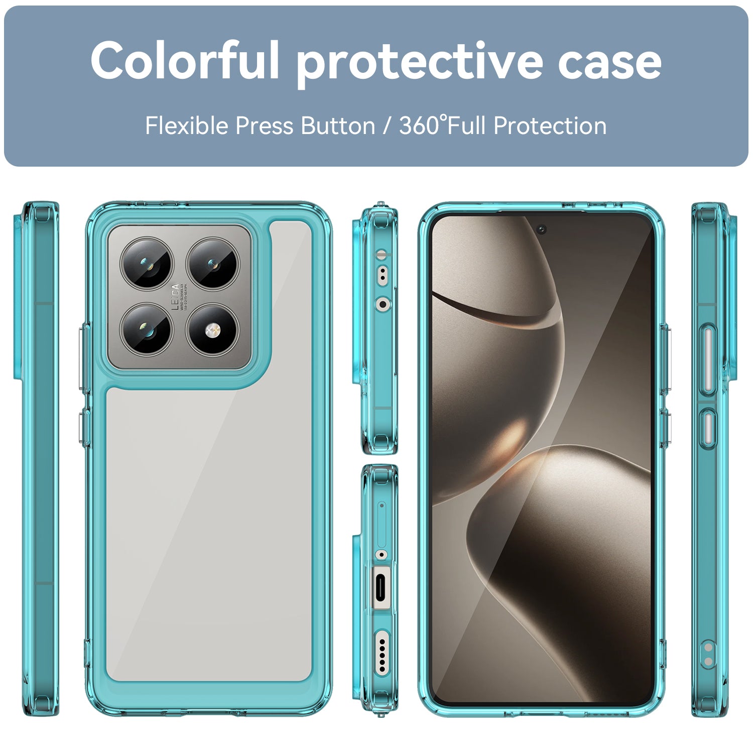 Xiaomi 14T Pro Soft TPU Bumper Case (Clear Blue)