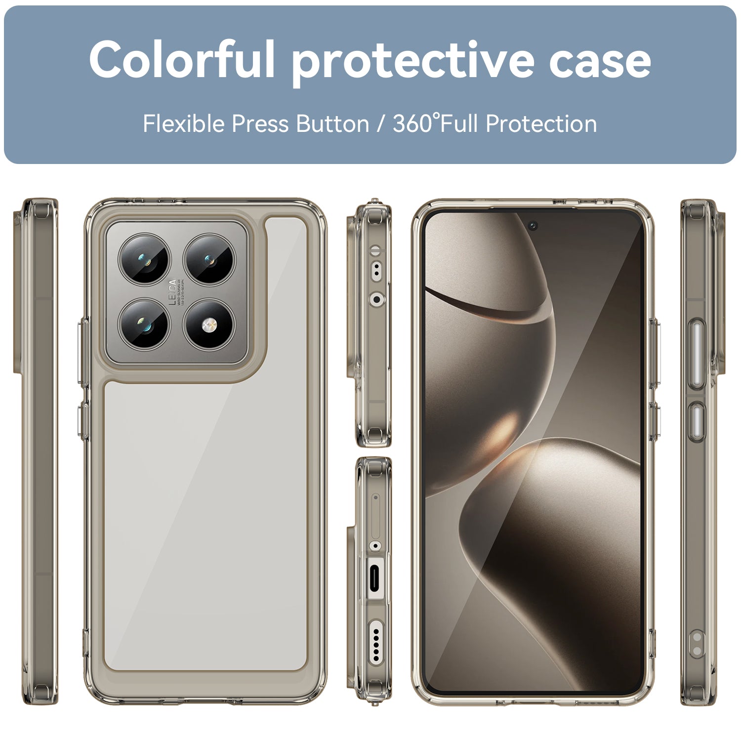 Xiaomi 14T Pro Soft TPU Bumper Case (Clear Grey)