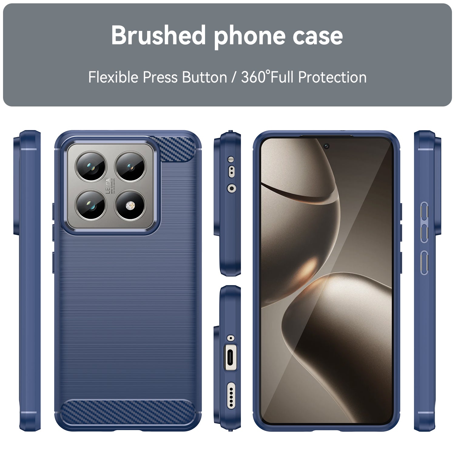 Xiaomi 14T Pro Carbon Fibre Brushed Case (Navy)