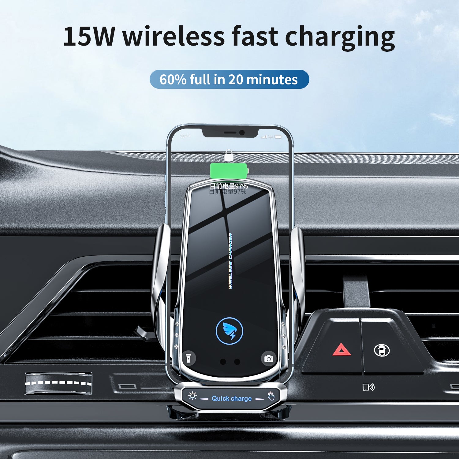 Wireless Car Charger Air Vent Mount