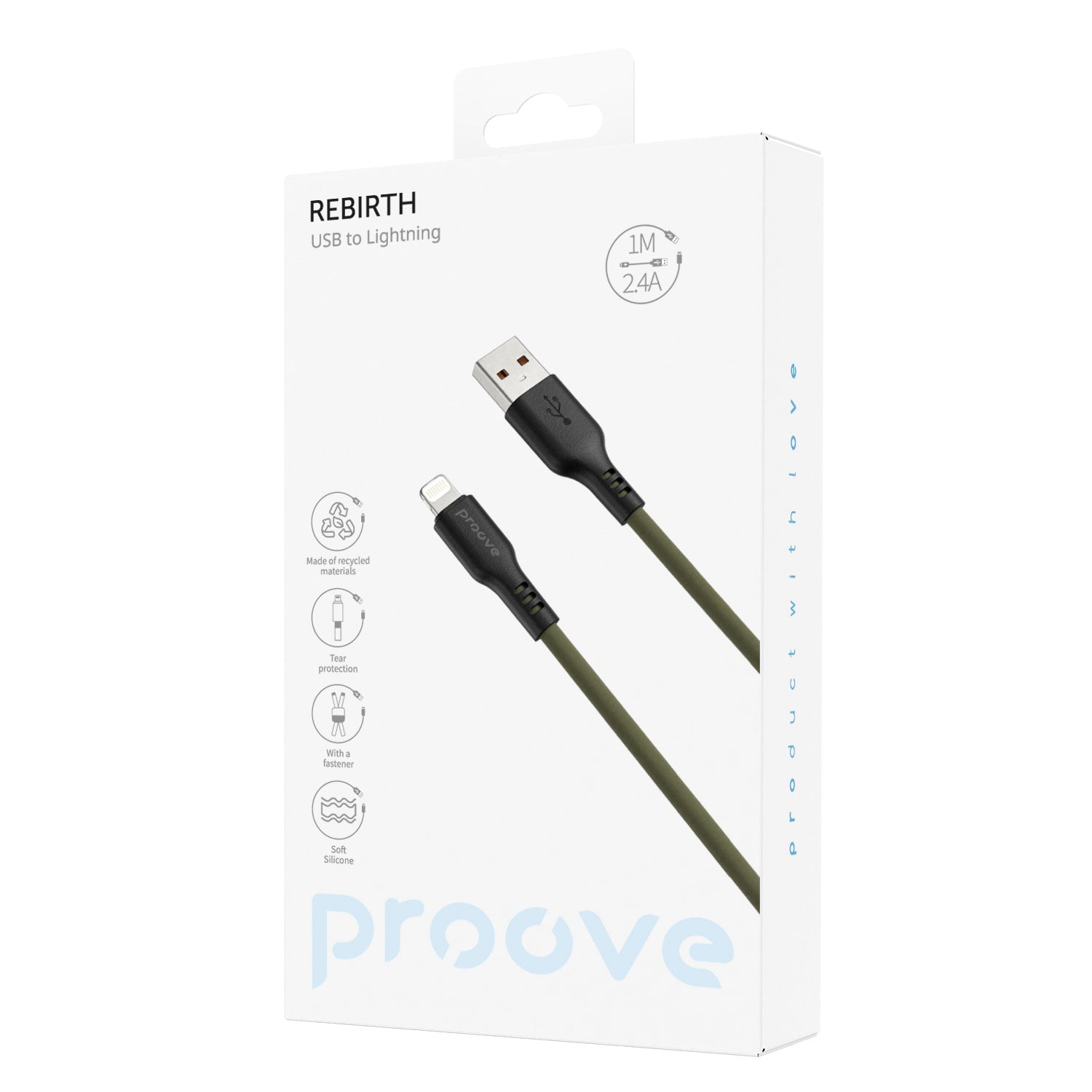 Proove Rebirth USB-A to Lightning Cable 1m (Green)