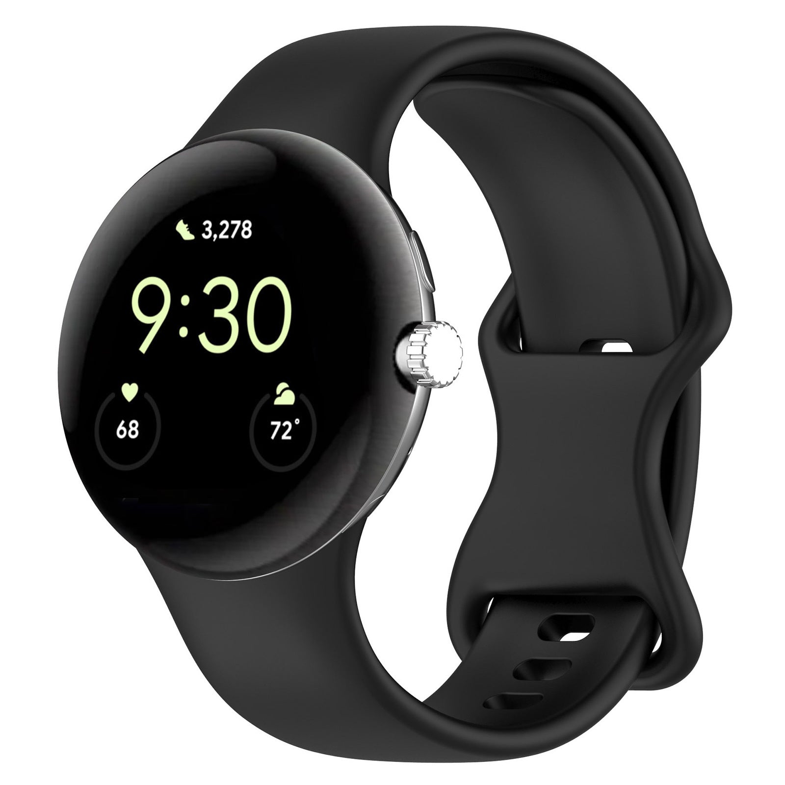 Google Pixel Watch 3 45mm Silicone Strap (Black)