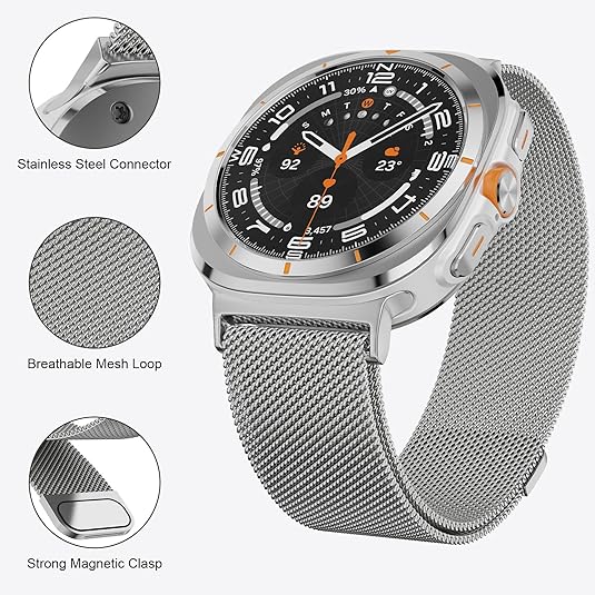 Samsung Galaxy Watch Ultra Milanese Loop Strap (Silver)