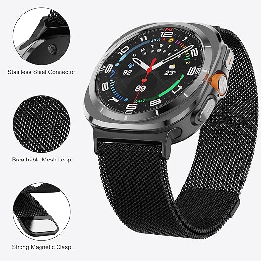 Samsung Galaxy Watch Ultra Milanese Loop Strap (Black)