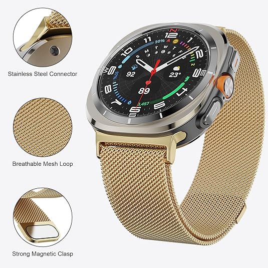 Samsung Galaxy Watch Ultra Milanese Loop Strap (Gold)