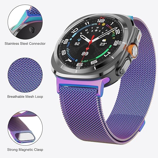 Samsung Galaxy Watch Ultra Milanese Loop Strap (Rainbow)