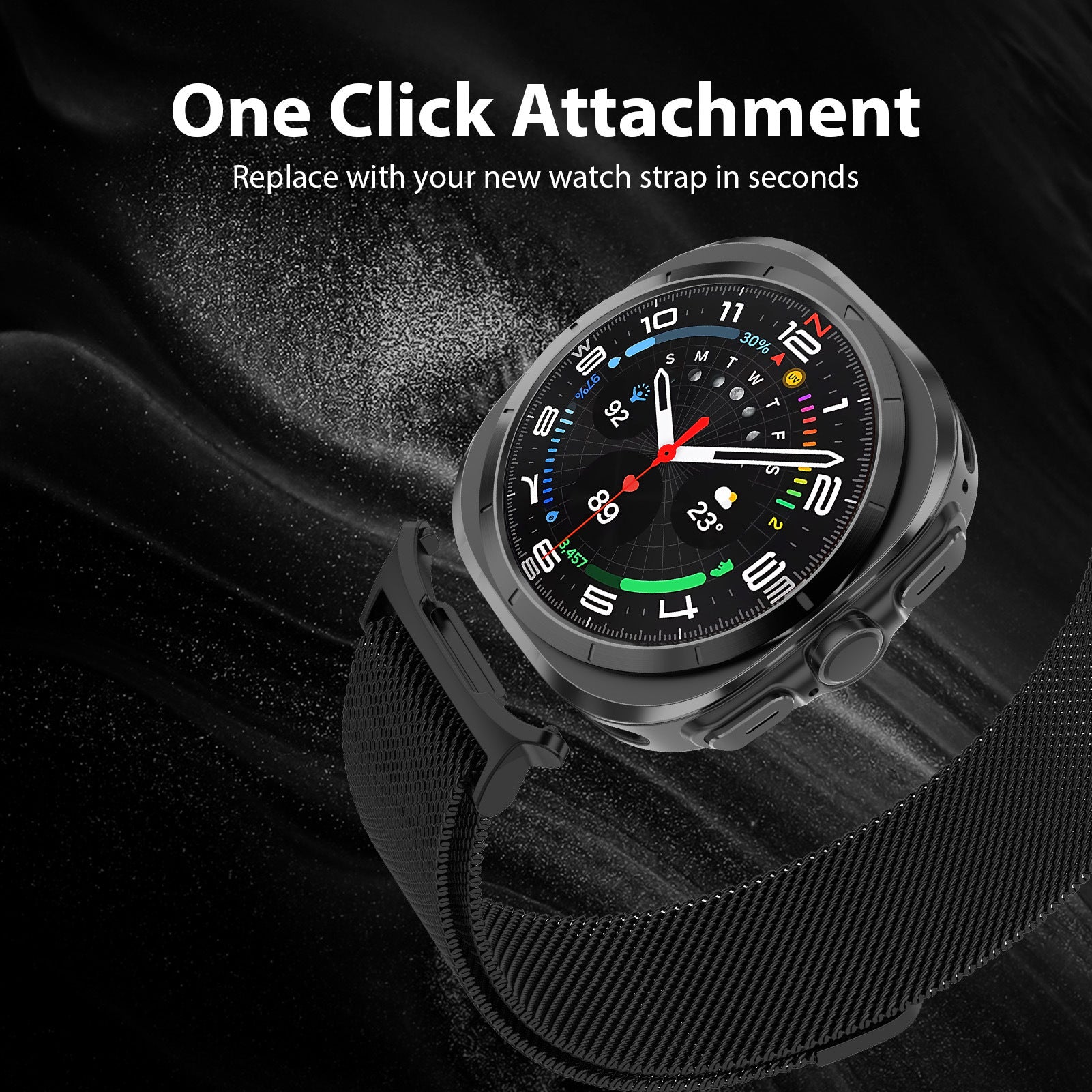 Samsung Galaxy Watch Ultra Milanese Loop Strap (Black)