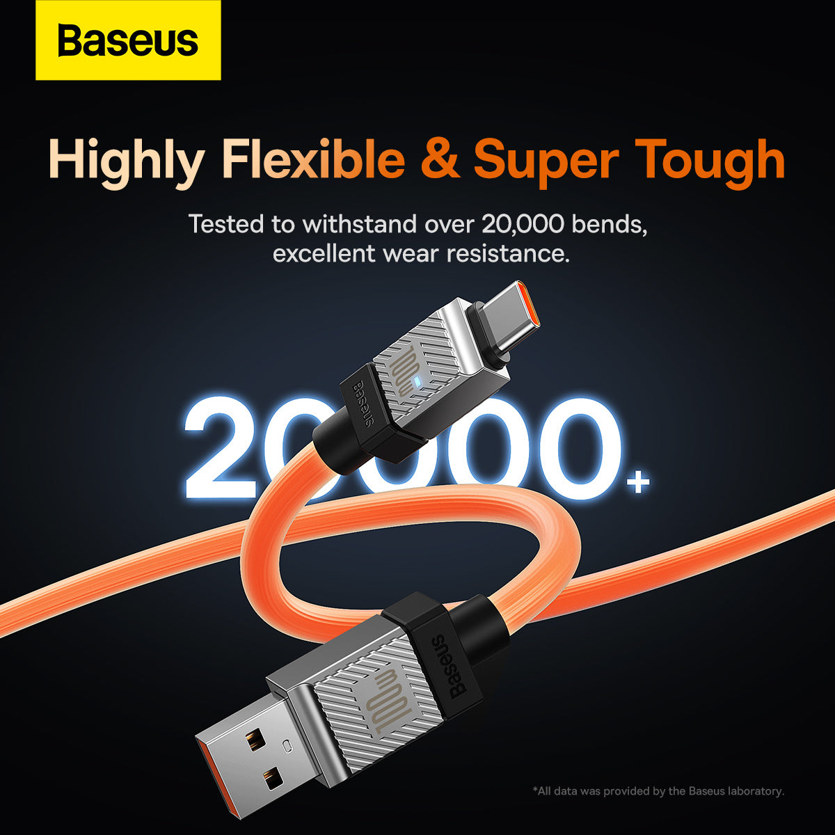 Baseus CoolPlay Series Fast Charging USB Type-A to Type-C Cable 100W 1m Orange