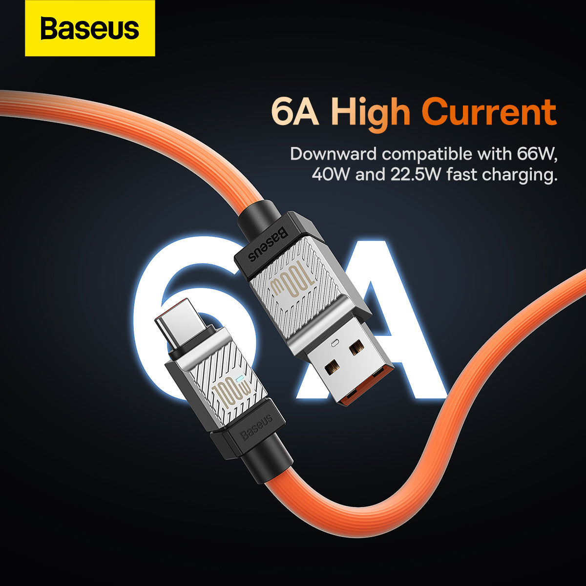 Baseus CoolPlay Series Fast Charging USB Type-A to Type-C Cable 100W 1m Orange