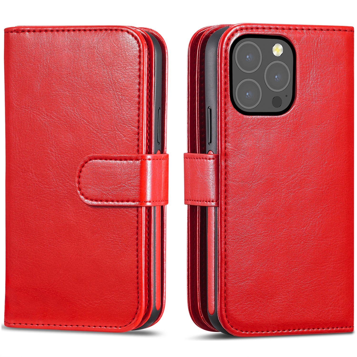 iPhone 13 Pro Max Case Double Wallet (Red)