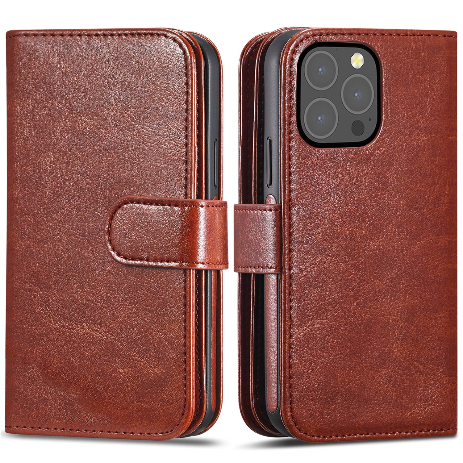 iPhone 13 Pro Max Case Double Wallet (Brown)