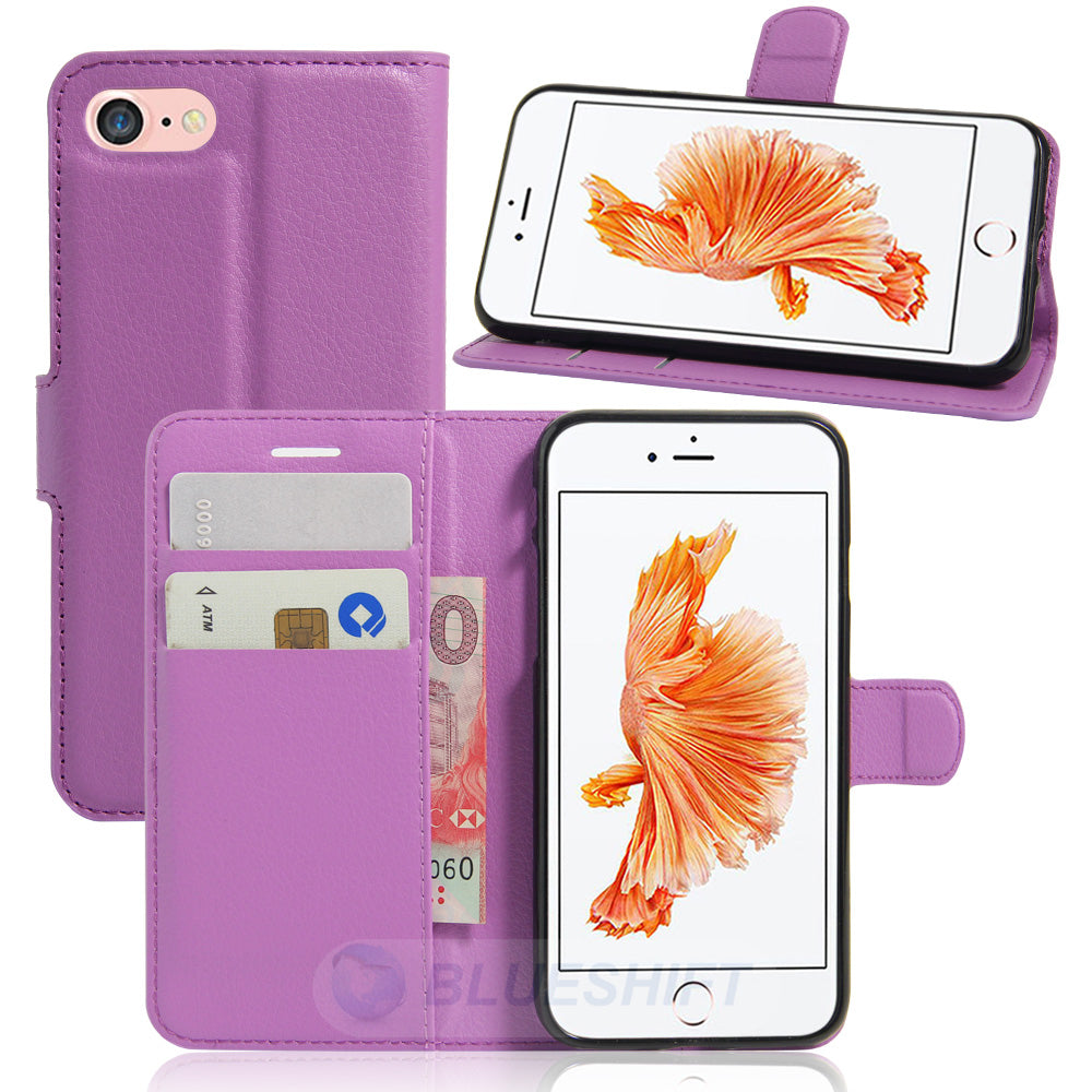 iPhone SE Case (3rd Gen) PU Wallet (Purple)