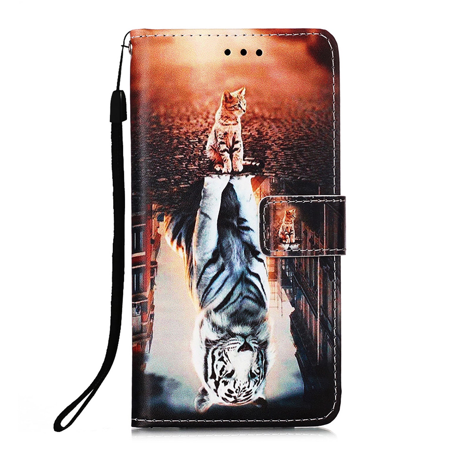 iPhone 13 Case Designer PU (Cat&Tiger)