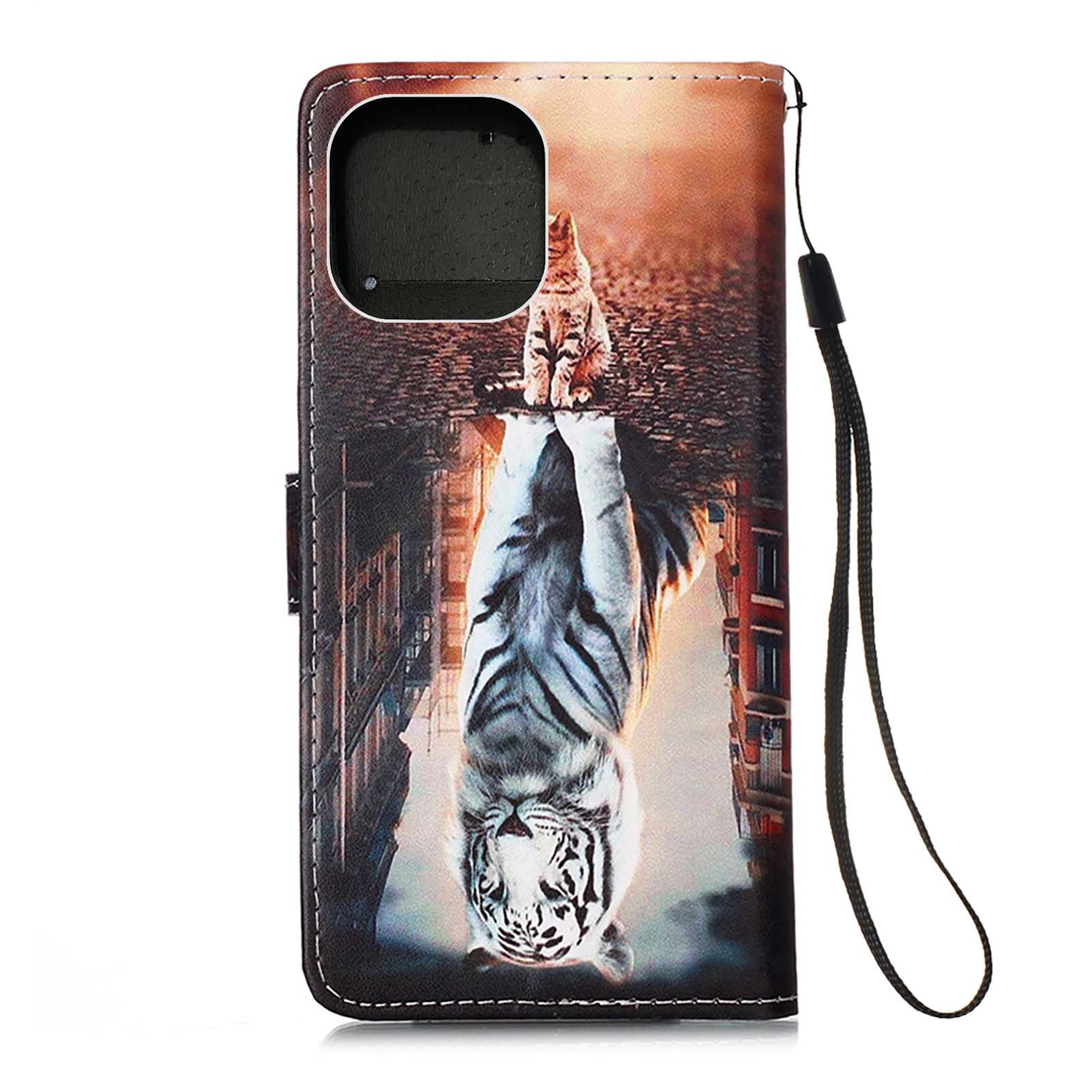 iPhone 13 Case Designer PU (Cat&Tiger)