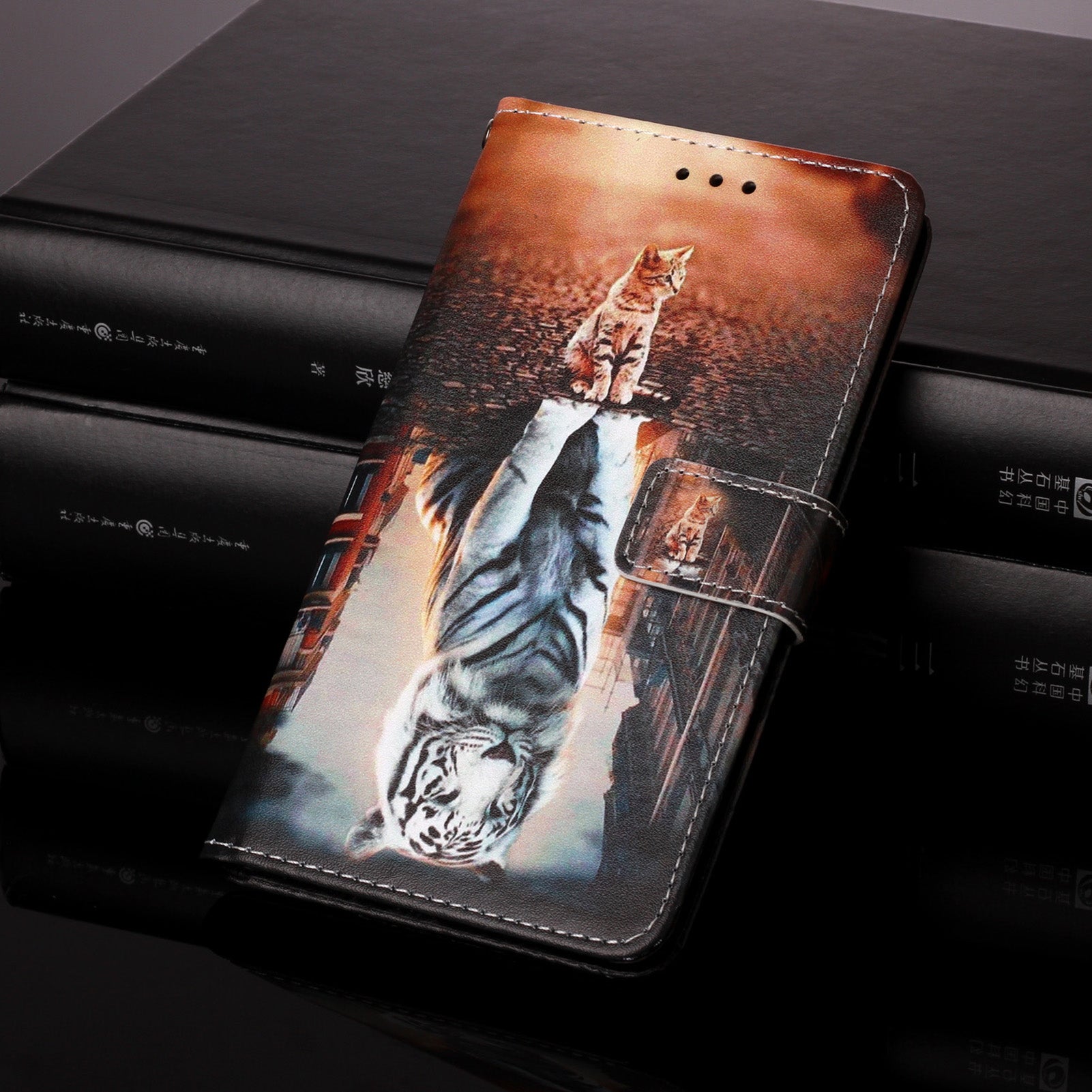 iPhone 13 Case Designer PU (Cat&Tiger)