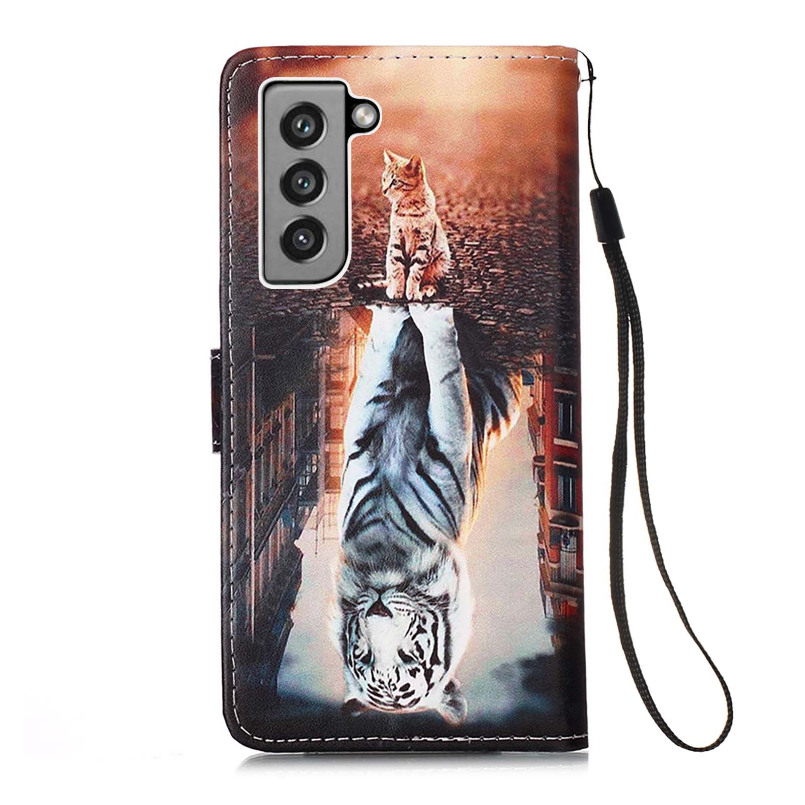 Samsung S21 FE Case Designer PU (Cat&Tiger)