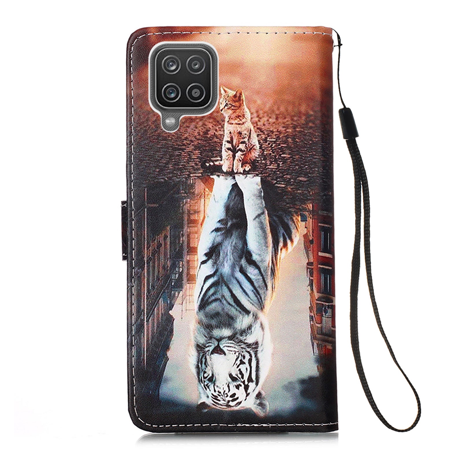 Samsung A12 Case Designer PU (Cat&Tiger)