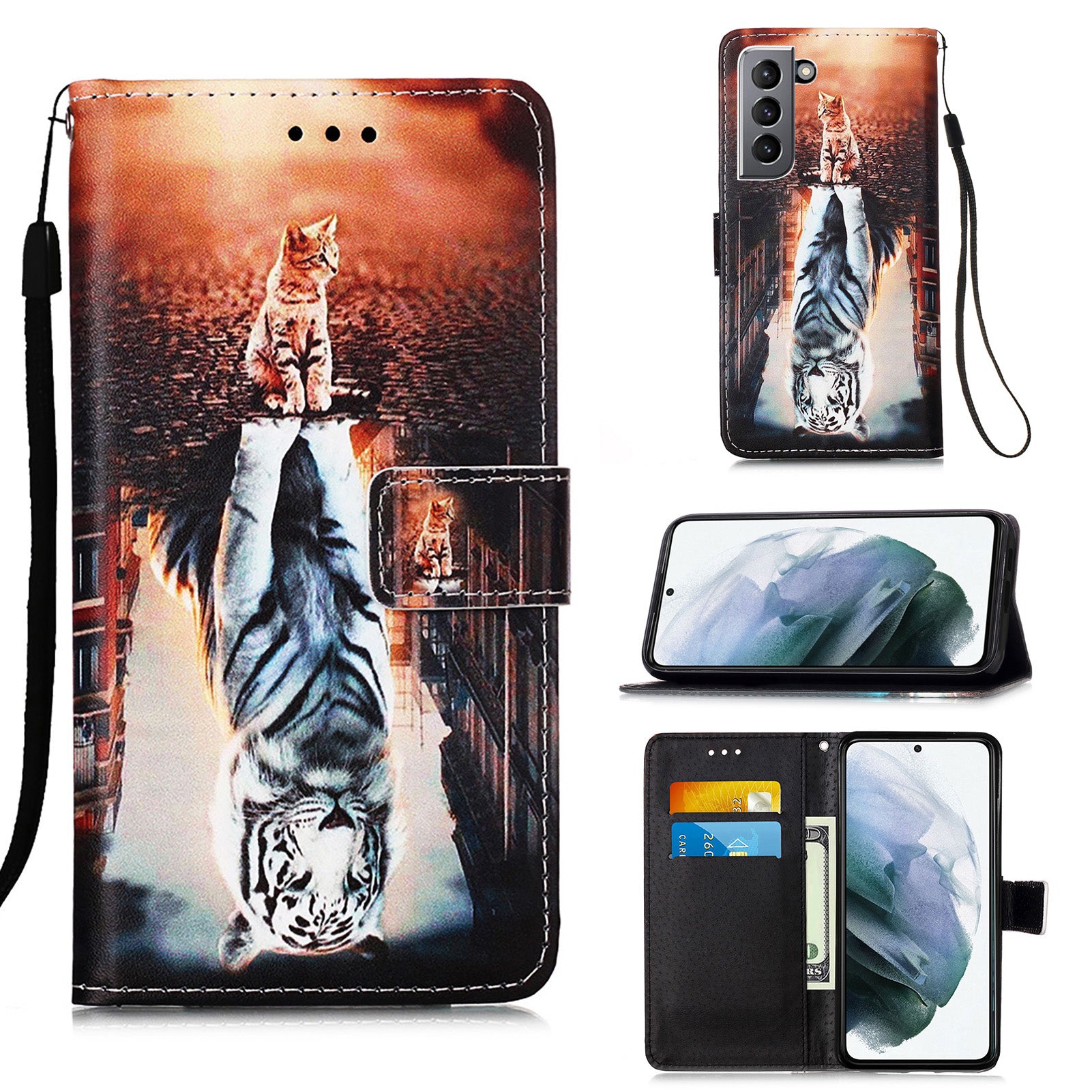 Samsung S21 Case Designer PU (Cat&Tiger)