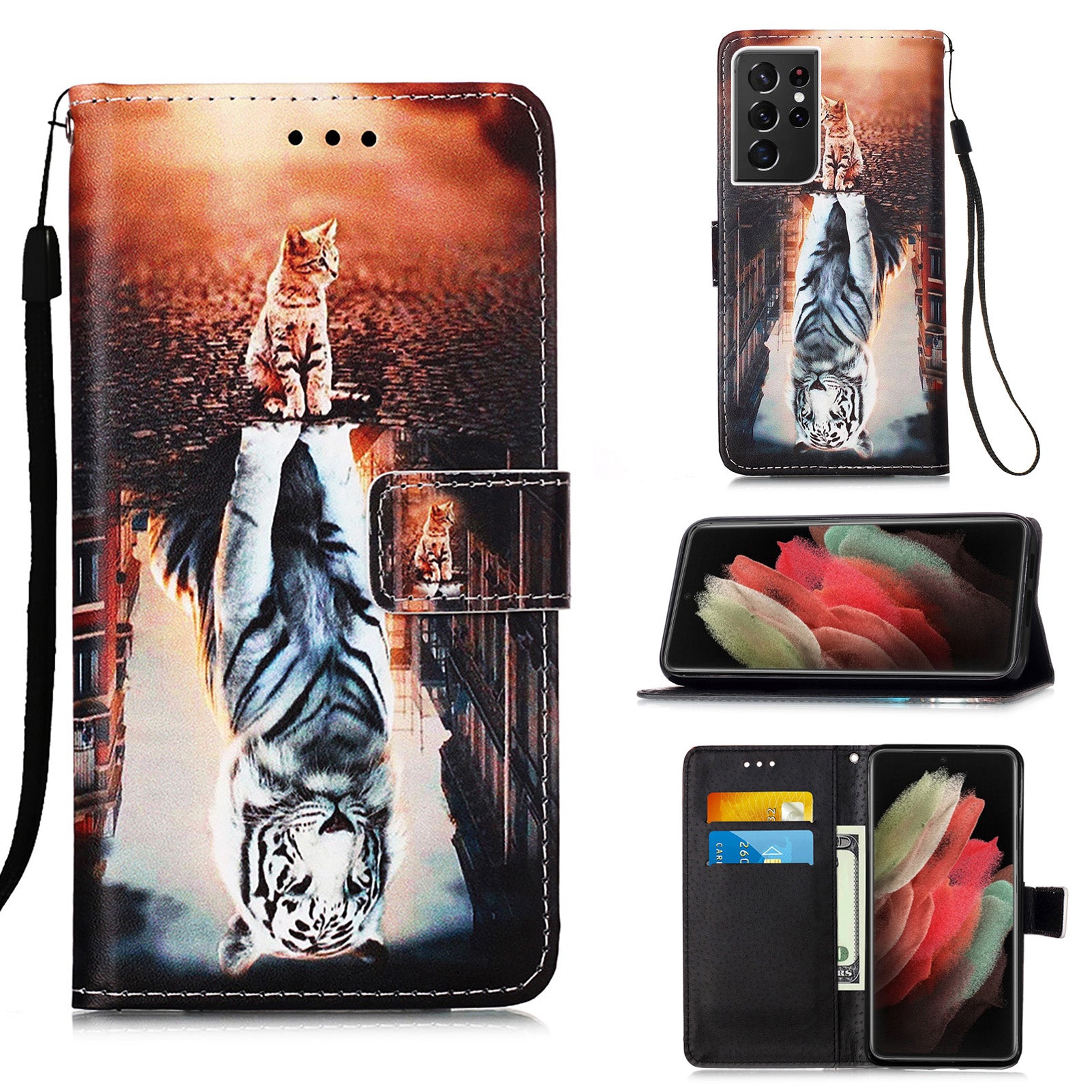 Samsung S21 Ultra Case Designer PU (Cat&Tiger)