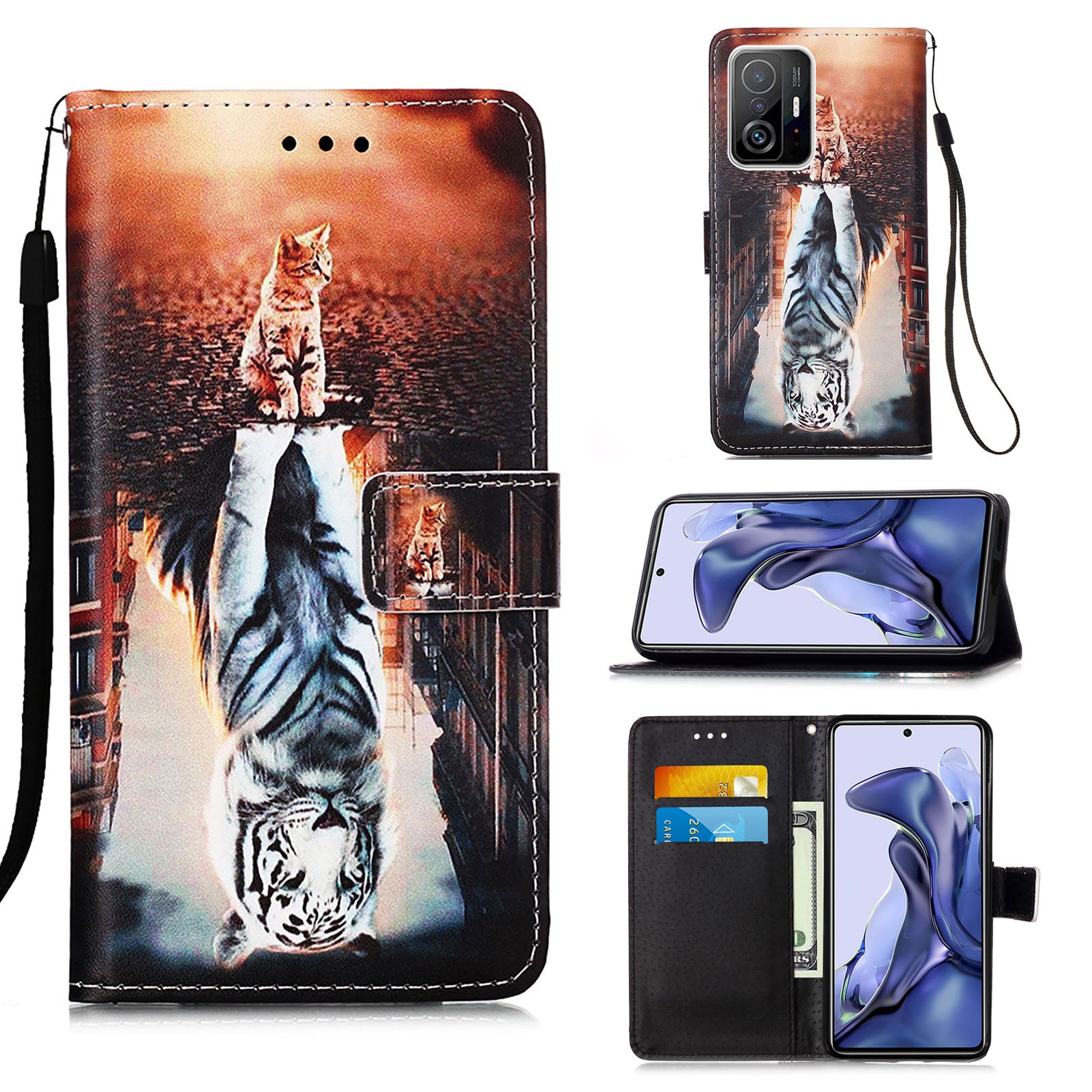 Xiaomi 11T Case Designer PU (Cat&Tiger)