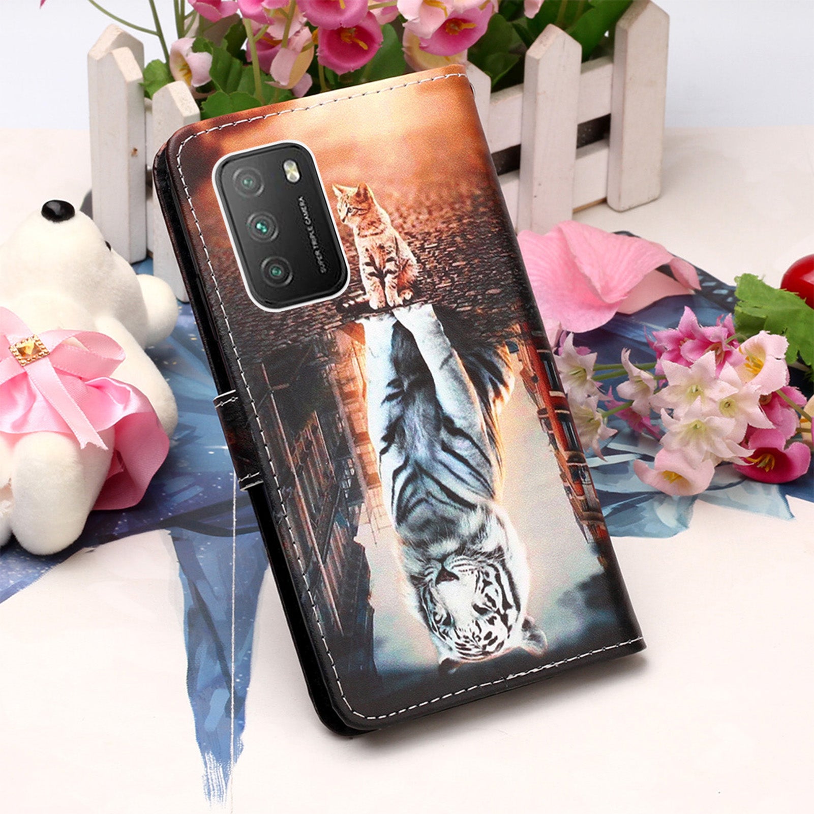 Xiaomi Redmi 9T Case Designer PU (Cat&Tiger)