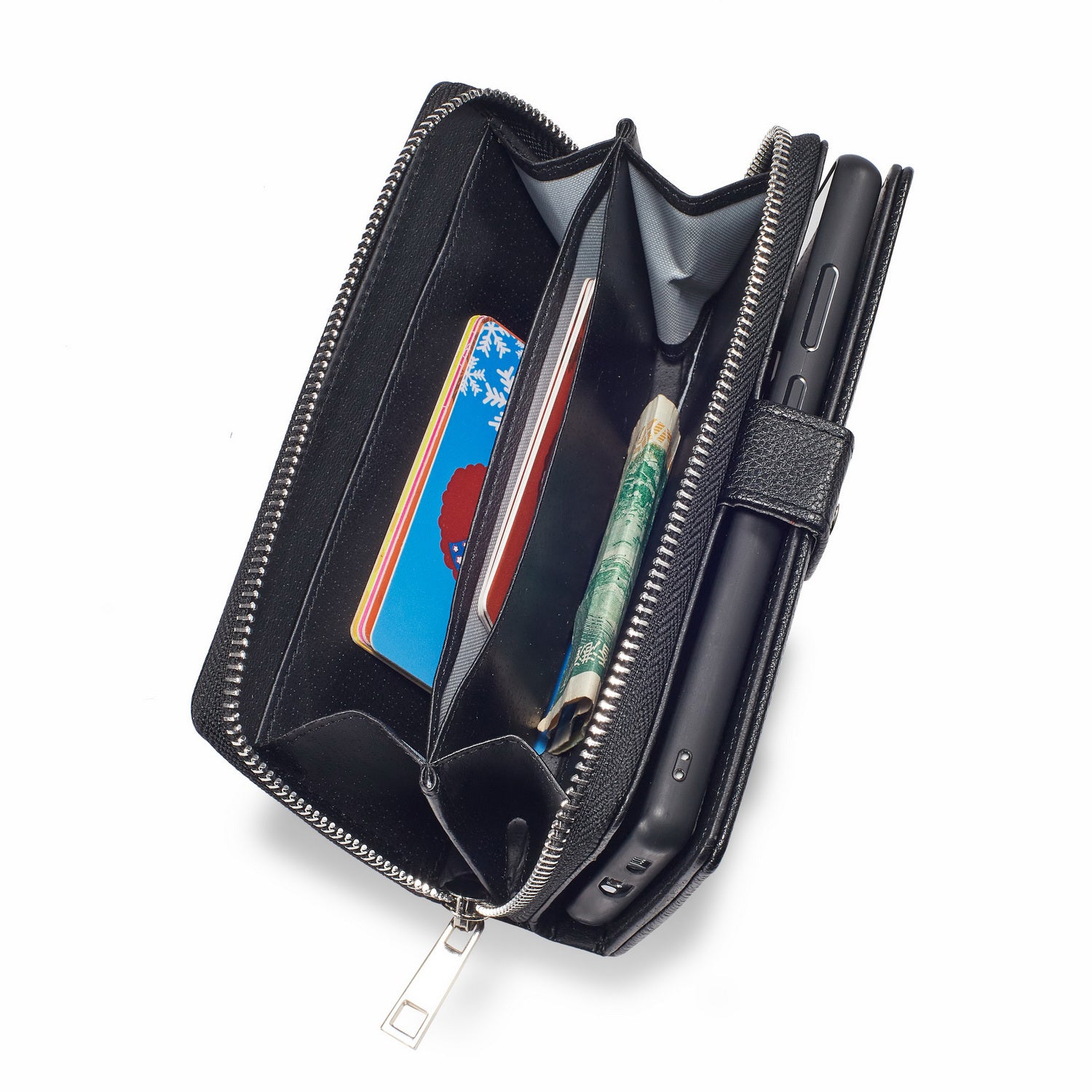 Samsung S21 Case Zipper Wallet (Black)