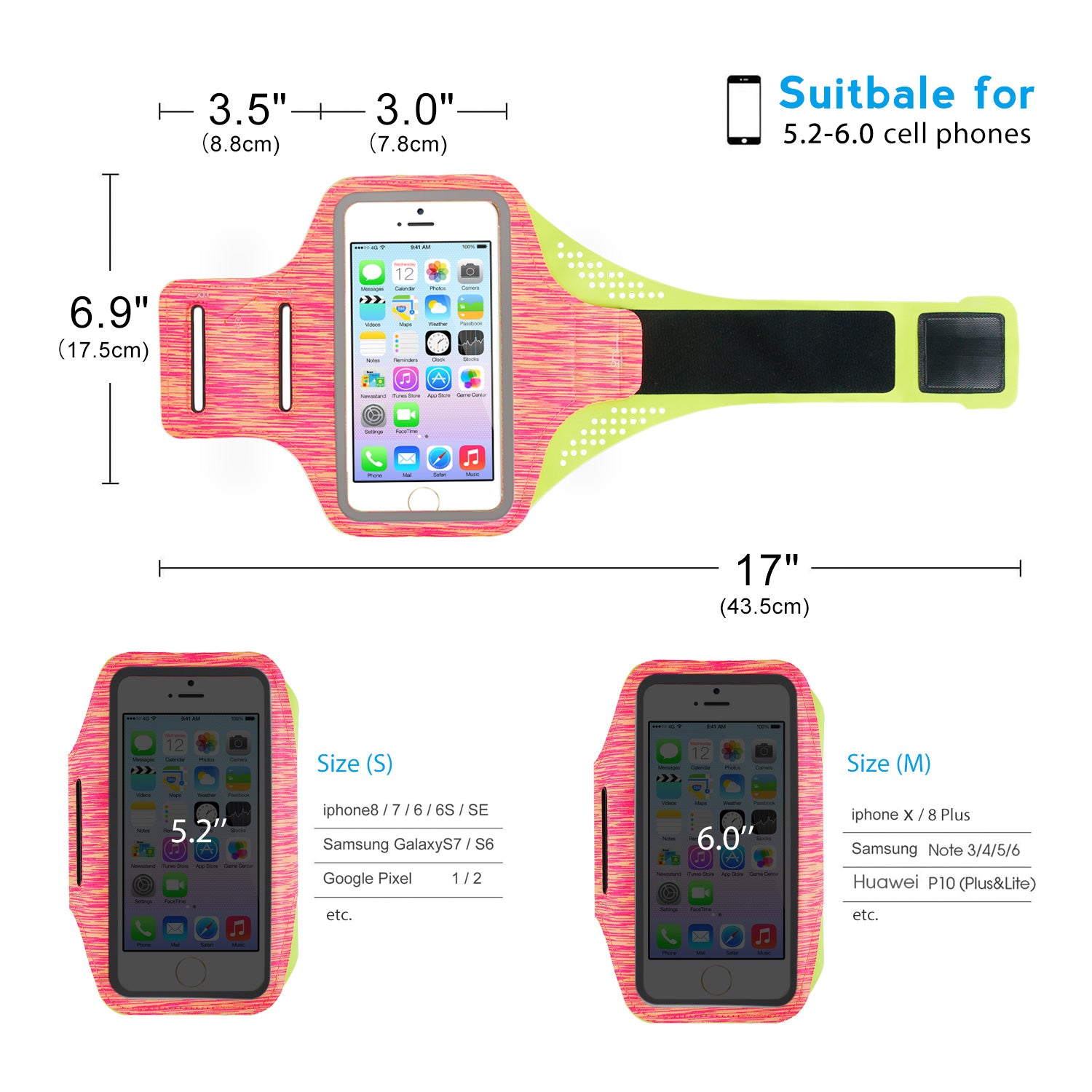 Phone Armband (Size L, Lime)