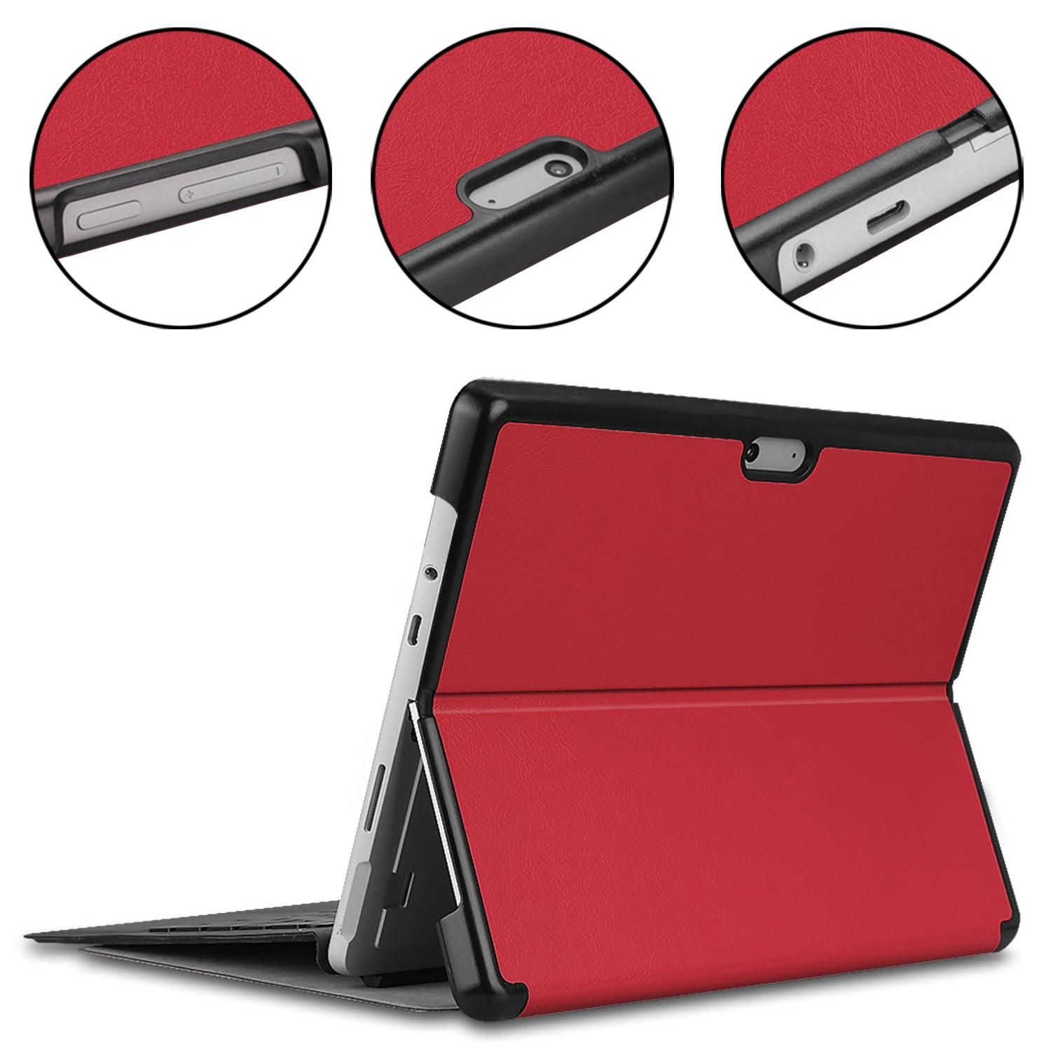 Microsoft Surface Pro 8 Multiple Angle Case (Red)