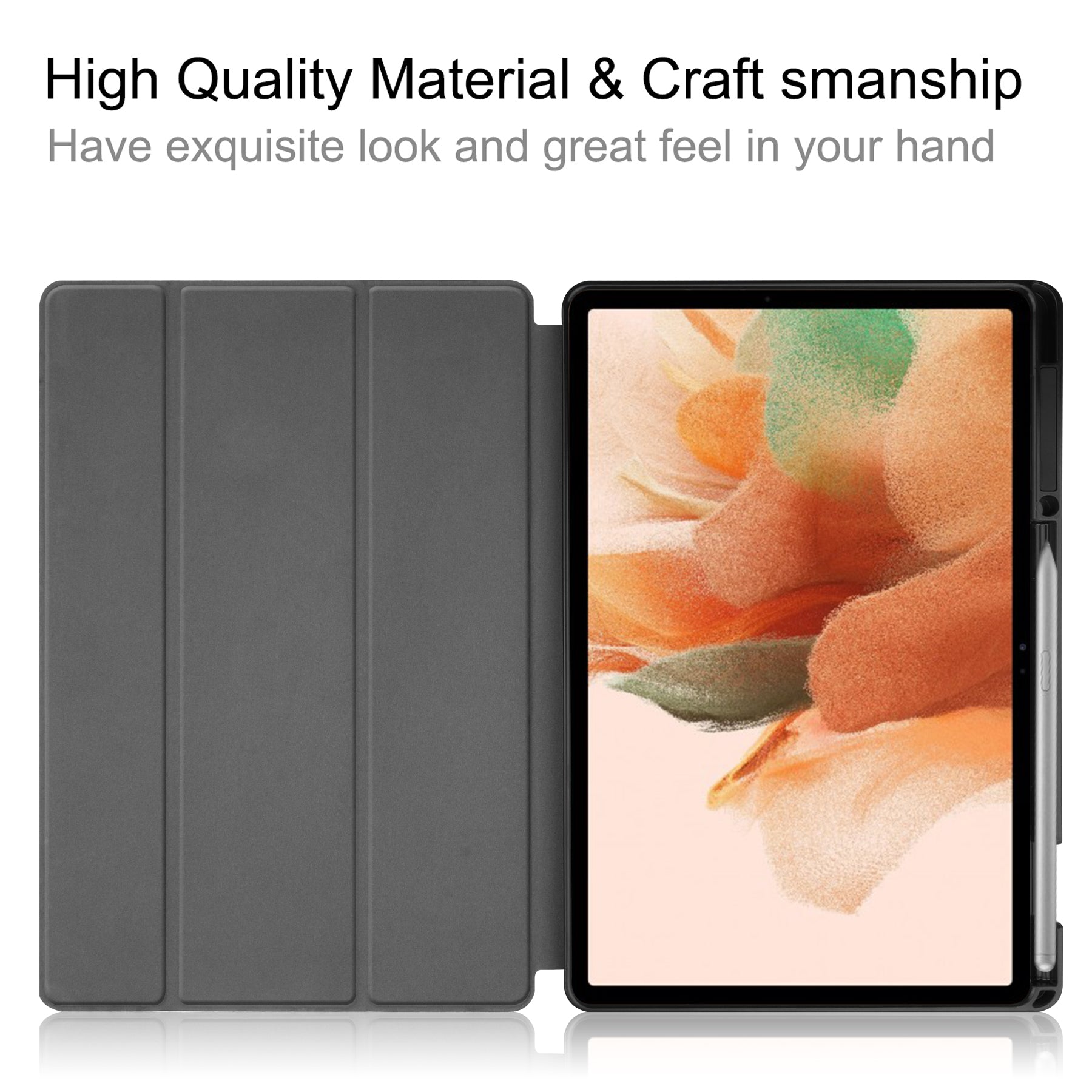 Samsung Tab S8+ Case Tri-Fold Pen Holder (RoseGold)